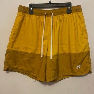 Nike Men's Two-Tone Yellow Athletic Shorts